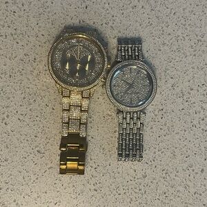 Michael Kors Crystal Watch Set – Gold & Silver